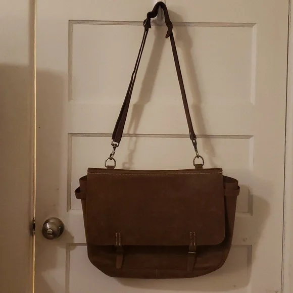 JCrew Leather Messenger Bag - Picture 1 of 4